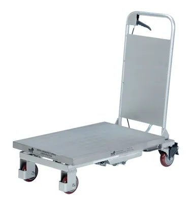 Vestil CART-400-PSS partially stainless steel hydraulic elevating cart shown from an alternate angle
