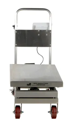 Vestil CART-500-SCL-PSS scissor carts with built-in scale shown from an alternate angle