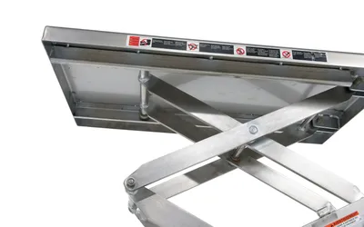Vestil CART-600-D-SS2 stainless steel scissor cart shown from an alternate angle