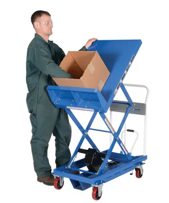 Vestil CART-600-LT lift & tilt carts with sequence select shown from an alternate angle