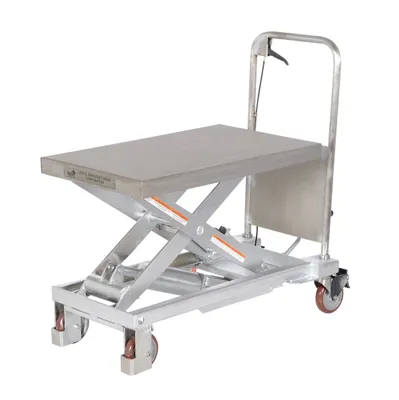 Vestil CART-750-PSS partially stainless steel hydraulic elevating cart shown from an alternate angle