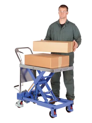 Vestil CART-750-TS hydraulic elevating cart shown from an alternate angle