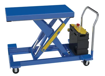 Vestil Steel DC Heavy Duty Low Profile Scissor Lift Cart 20 In. x 40 In. Projections 2000 Lb. Capacity Blue