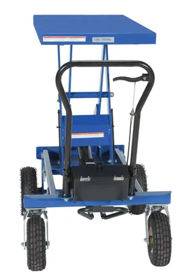 Vestil CART-PN-1500 pneumatic tire elevating cart shown from an alternate angle