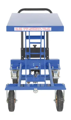 Vestil CART-PN-400 pneumatic tire elevating cart shown from an alternate angle