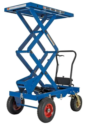 Vestil CART-PN-600-D pneumatic tire elevating cart shown from an alternate angle