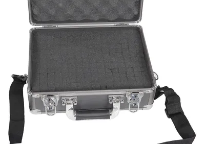 Vestil CASE-1310 aluminum carrying case shown from an alternate angle