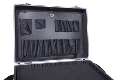 Vestil CASE-1813 aluminum carrying case shown from an alternate angle