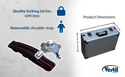 Vestil CASE-1814-FM aluminum tool case feature highlights