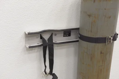 Vestil CB-W-2S wall mounted cylinder bracket shown from an alternate angle