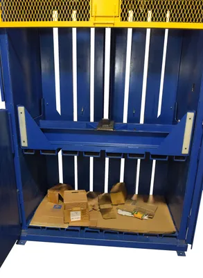 Vestil CBB-3000-37 cardboard baler shown from an alternate angle
