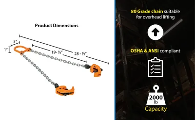 Vestil CDL-2000 chain drum lifter feature highlights