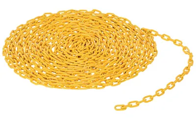Vestil Steel Bollard Safety Chain 50 Foot 3/16 In. Thickness Yellow