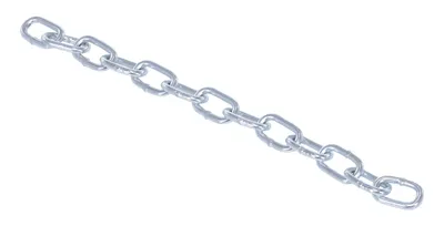 Vestil Galvanized Steel Bollard Safety Chain Per Foot 3/16 In. Thickness Silver