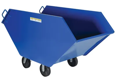 Vestil Steel Chip and Waste Trucks 22.2 Cubic Feet 2000 Lb. Capacity Blue