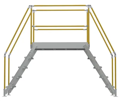 Vestil COL-AL-5-46-44 aluminum cross-over ladder shown from an alternate angle