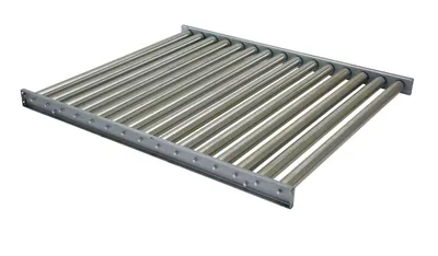 Vestil Steel Gravity Roller Conveyor 52 In. x 60 In. 5000 Capacity Silver