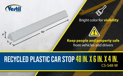 Vestil CS-S48-W car stop feature highlights