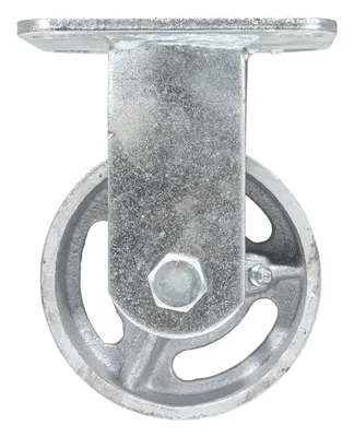 Vestil Cast Iron/Metal Alloy Rigid Caster 4 In. Diameter x 2 In. Width 700 Lb. Capacity Silver