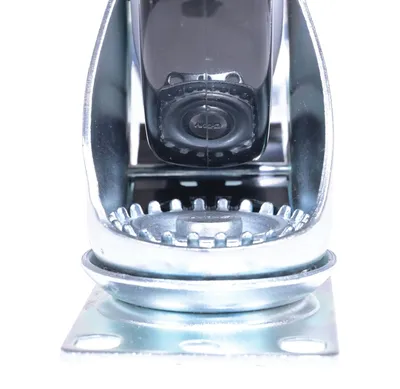 Vestil CST-VE-4X1.25PP-STL polyurethane polyolefin caster shown from an alternate angle