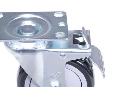 Vestil CST-VE-4X1.25PP-STL polyurethane polyolefin caster shown from an alternate angle
