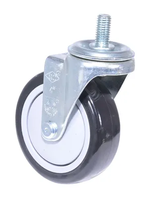 Vestil Polyurethane/Polyolefin Swivel Caster 4 Inch Diameter x 1-1/4 Inch Width 350 Lb. Capacity Black/Gray