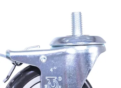 Vestil CST-VE-4X1.25PP-STSL polyurethane polyolefin caster shown from an alternate angle