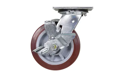 Vestil CST-VE-6X2PUP-SWB polyurethane on poly caster shown from an alternate angle