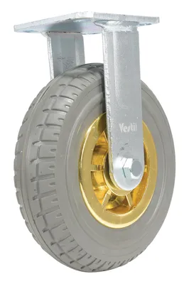 Vestil Flat-Free Rigid Caster 8 In. Diameter x 2 In. Width 661 Lb. Capacity Dark Gray/Gold