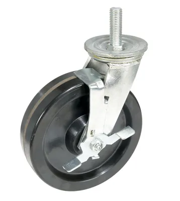 Vestil Phenolic Stem Swivel With Side Brake Caster 8 In. Diameter x 2 In. Width 1300 Lb. Capacity Black/Silver
