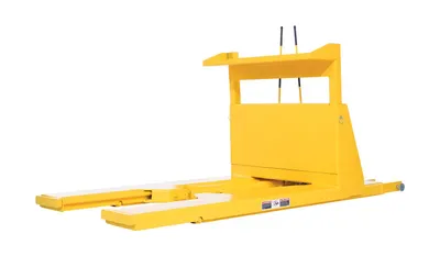 Vestil CTD-H-TP-3000 hydraulic powered fork truck crate turner dumper shown from an alternate angle