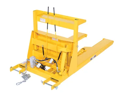 Vestil Steel Hydraulic Powered Fork Truck Crate Turner/Dumper 67-1/4 In. x 30-1/4 In. x 34-15/16 In. 3,000 Lb. Capacity Yellow