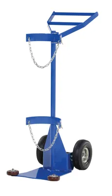 Vestil Steel Portable Deluxe Cylinder Lifter with Pneumatic Wheels 27-1/16 In. x 19 In. x 51-3/8 In. 500 Lb. Blue