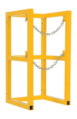 Vestil Steel Cylinder Barricade Rack 16-1/2 In. x 16-1/2 In. x 32 In. 1 Cylinder Capacity Yellow