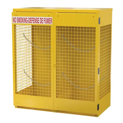 Vestil Steel Canadian Cylinder Storage Cabinet 32 In. x 60 In. x 68-1/4 In. 12 Cylinder Capacity Yellow
