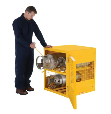 Vestil CYL-H-4 cylinder storage cabinets (usa sales) shown from an alternate angle