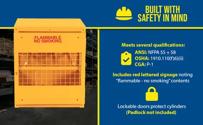Vestil CYL-H-4 cylinder storage cabinets (usa sales) feature highlights