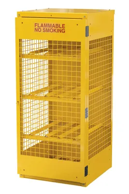 Vestil Steel Knockdown Horizontal Cylinder Cabinet 32 In. x 30 In. x 68-1/4 In. 8 Cylinder Capacity Yellow