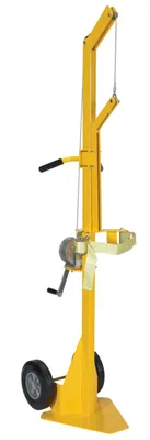 Vestil Steel Portable Cylinder Lifter with Hard Rubber Wheels 300 Lb. Capacity Yellow