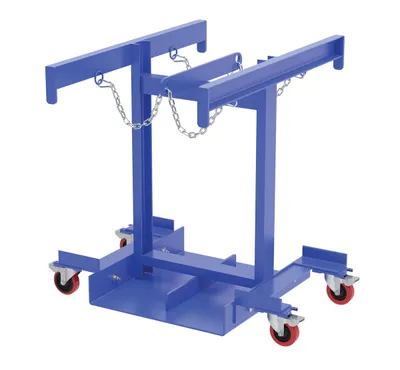 Vestil Steel Cylinder Caddy Truck with Casters 45 In. x 45 In. x 39 In. 4 Maximum Cylinders 800 Lb. Capacity Blue