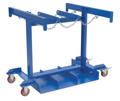 Vestil Steel Cylinder Caddy Truck with Casters 45 In. x 45 In. x 39 In. 6 Maximum Cylinders 800 Lb. Capacity Blue