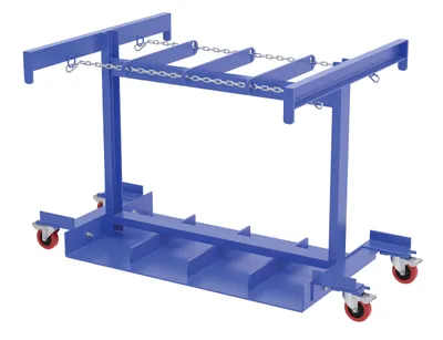 Vestil Steel Cylinder Caddy Truck with Casters 45 In. x 45 In. x 39 In. 8 Maximum Cylinders 800 Lb. Capacity Blue