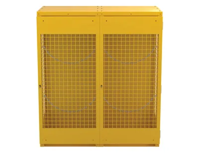 Vestil Steel Knockdown Vertical Cylinder Cabinet 32 In. x 60 In. x 68-1/4 In. 10-20 Cylinder Capacity Yellow