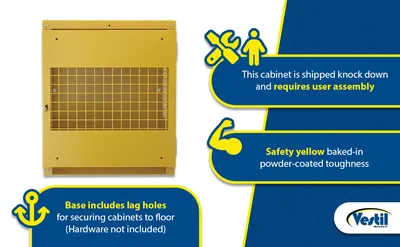 Vestil CYL-V-4-KD cylinder storage cabinets (usa sales) feature highlights