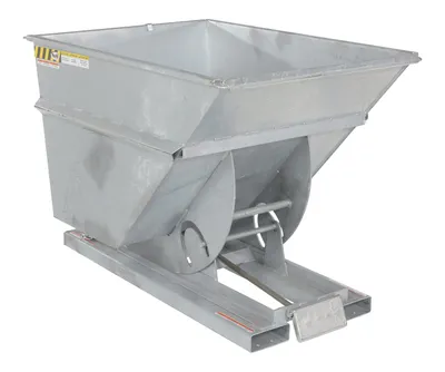 Vestil Steel Heavy Duty Self Dumping Hopper 1 Cubic Yard 6000 Lb. Capacity Galvanized