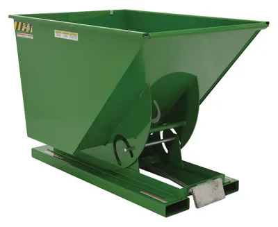 Vestil Steel Heavy Duty Self Dumping Hopper 1 Cubic Yard 6000 Lb. Capacity Green
