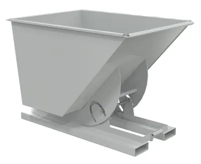 Vestil Steel Light Duty No Bump & Dump Hopper 1 Cubic Yard 2000 Lb. Capacity Machine Gray