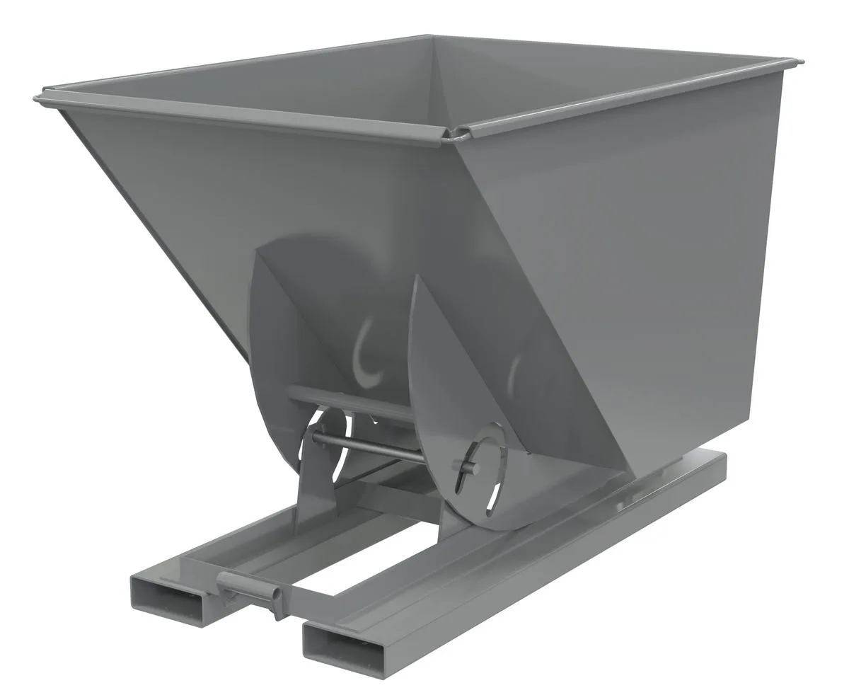 Vestil D-100-LD-NB-GY-SG d-style hoppers, no bump & dump