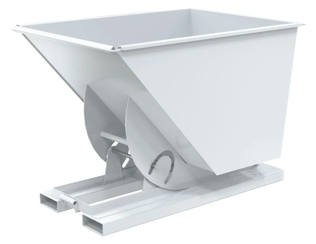 Vestil D-100-LD-NB-WHT d-style hoppers, no bump & dump