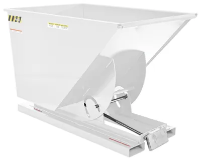 Vestil Steel Light Duty Self Dumping Hopper 1 Cubic Yard 2000 Lb. Capacity White